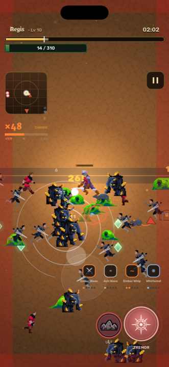 Fighting a swarm of enemies