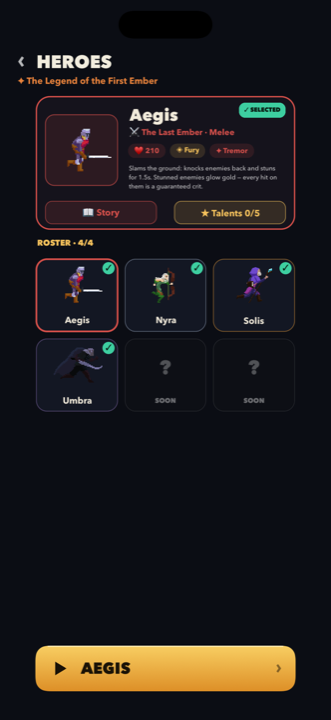 The hero roster
